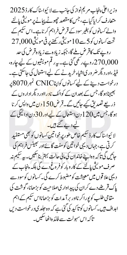 Maryam Nawaz Launches Interest-free Loan Program For Punjab Farmers Via Livestock Card 2025