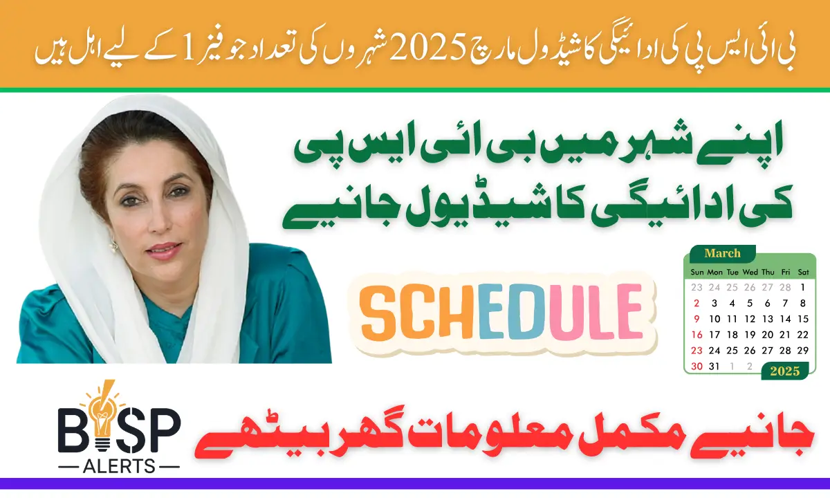 BISP 8171 Payment Schedule March 2025 Number Of Cities Who Is Eligiable For Phase 1