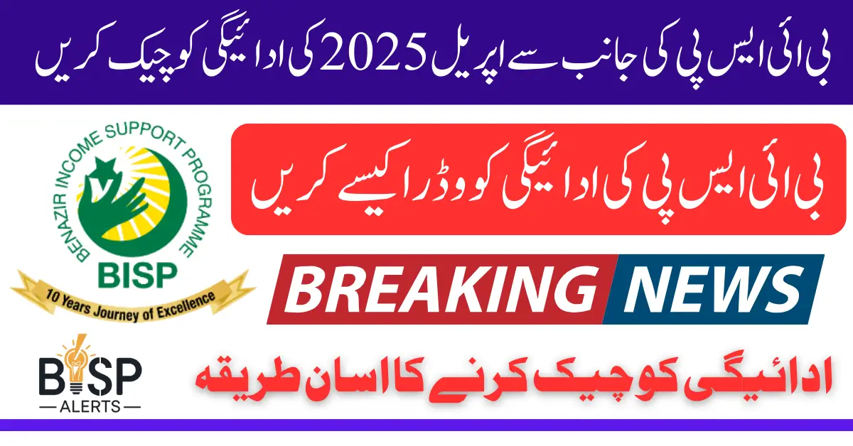 BISP April 2025 Payment Status Check Using CNIC Via Helpline and 8171 Portal