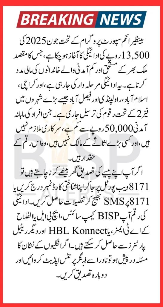 8171 Web Portal 2025 Check Online 13500 Payment By CNIC Know Details Step By Step